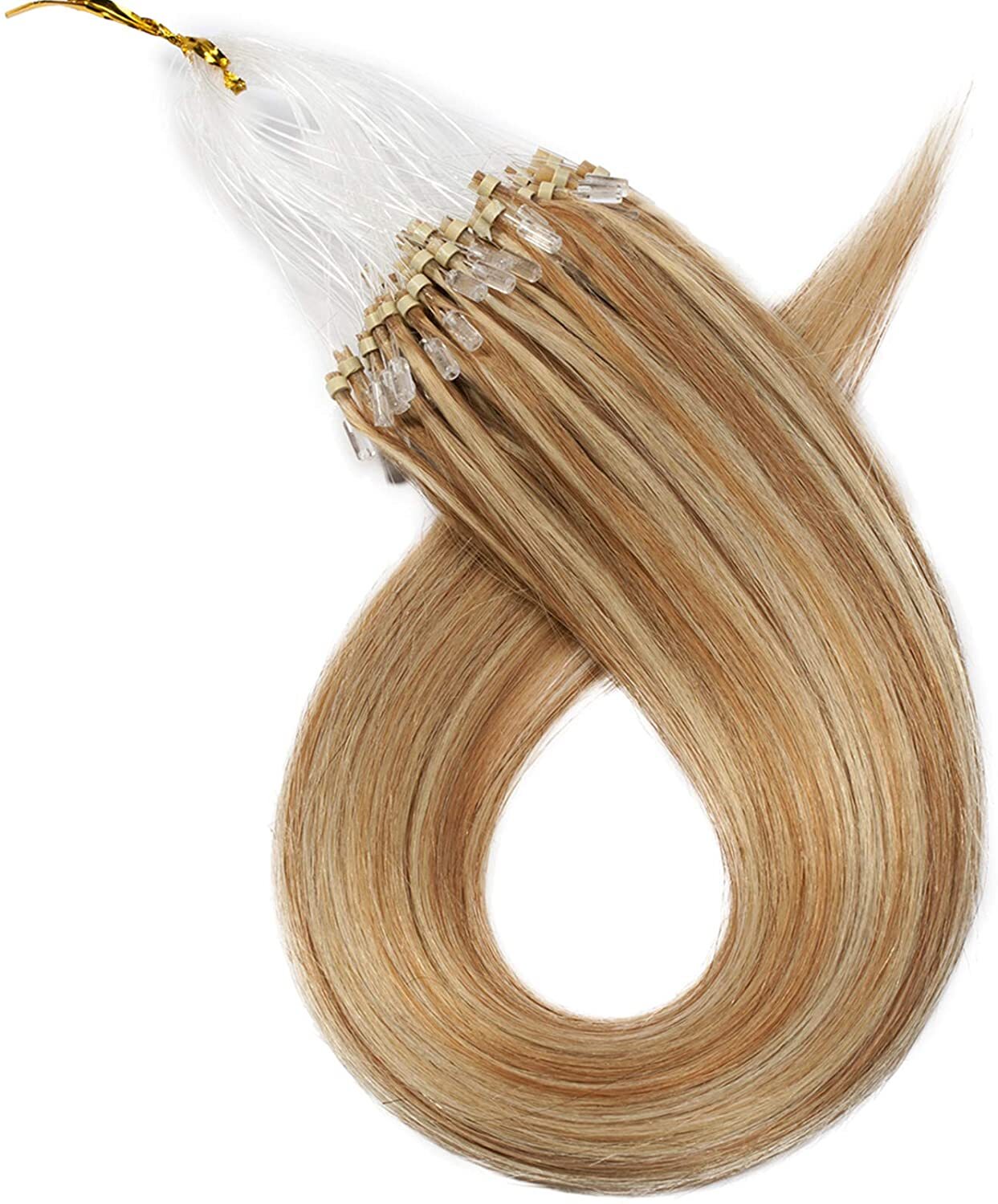 Micro Loop Hair Extensions Invisible Micro Bead Real Human Hair Highlight Blonde