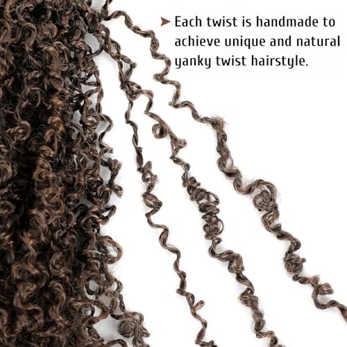 Pre Looped Yanky Twist Crochet Hair 14 Inch 8 Packs 14 Inch (Pack of 8) 1BH30#