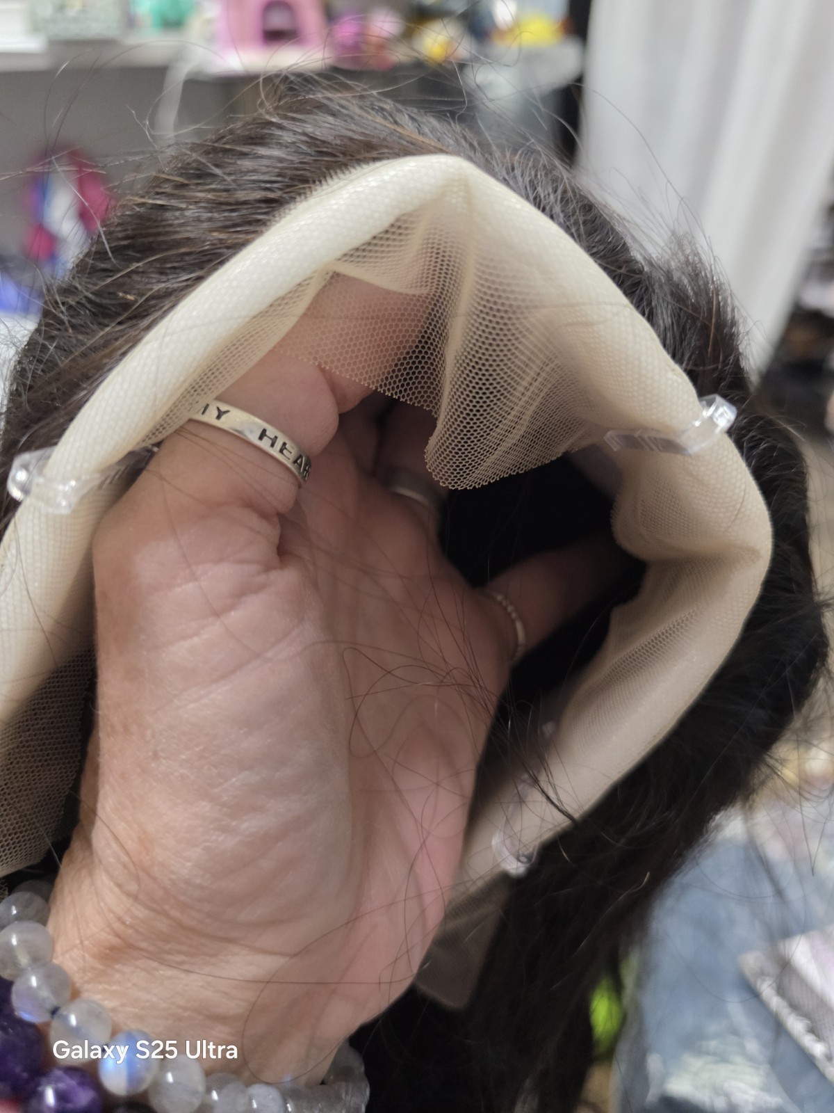 Mookuy Dark Brown Straight Lace Front Wig 21-30in Clip-In Free-Part Synthetic