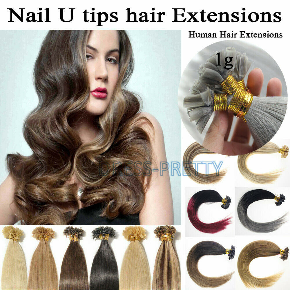 Pre Bonded Keratin Nail U Tip Remy Human Hair Extensions Double Drawn Thick 1g/s