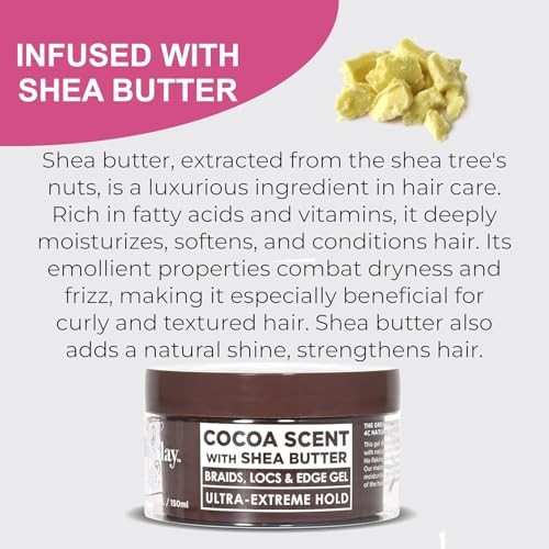 Slick N Slay Braiding Gel – 3-in-1 Braid and Edge – 5 Fl Oz (Pack of 1) COCOA