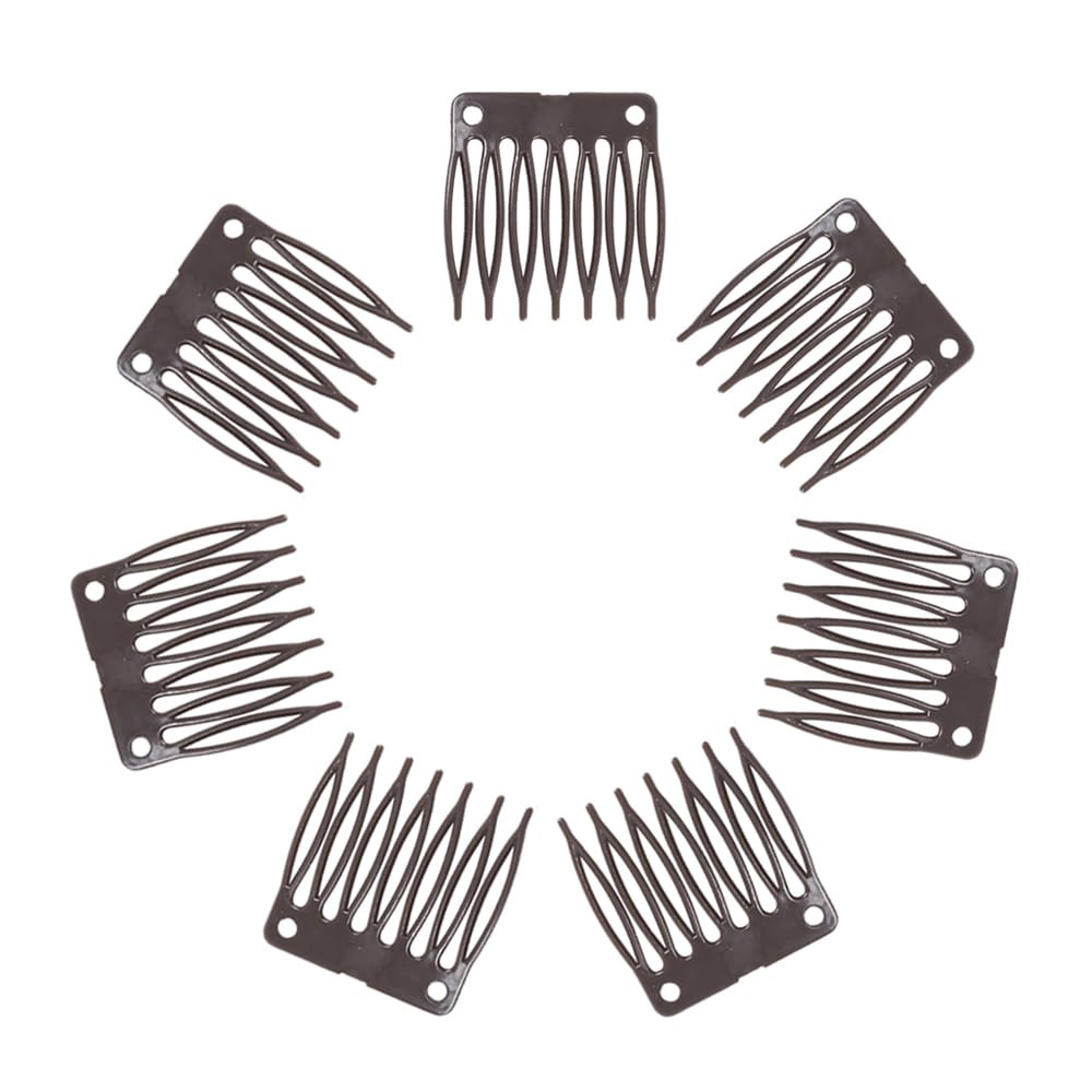 50 PCS Hair Clip Combs for Wigs – 7-Teeth Plastic Combs, Wig Cap