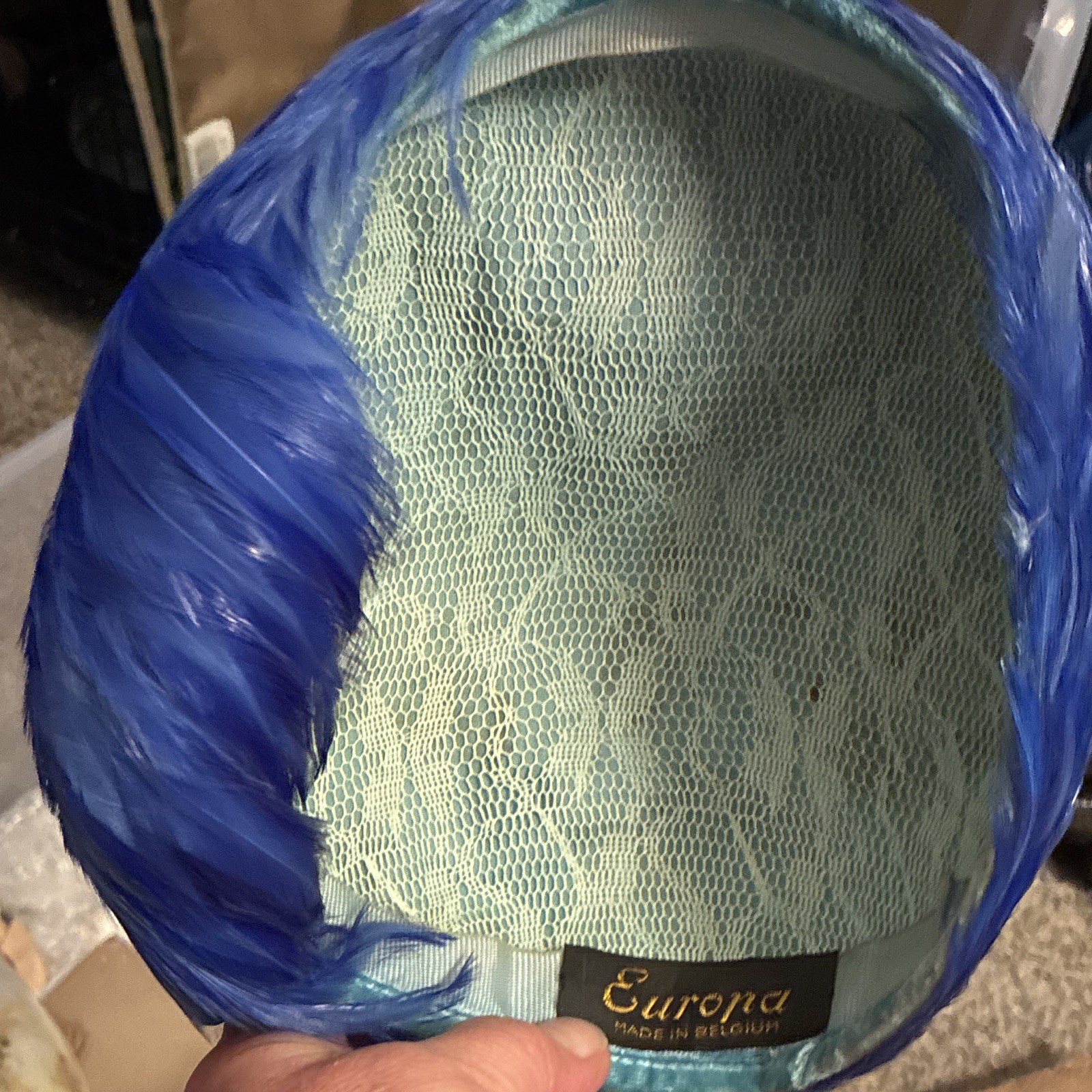 Vintage Cobalt Blue Feather Hat