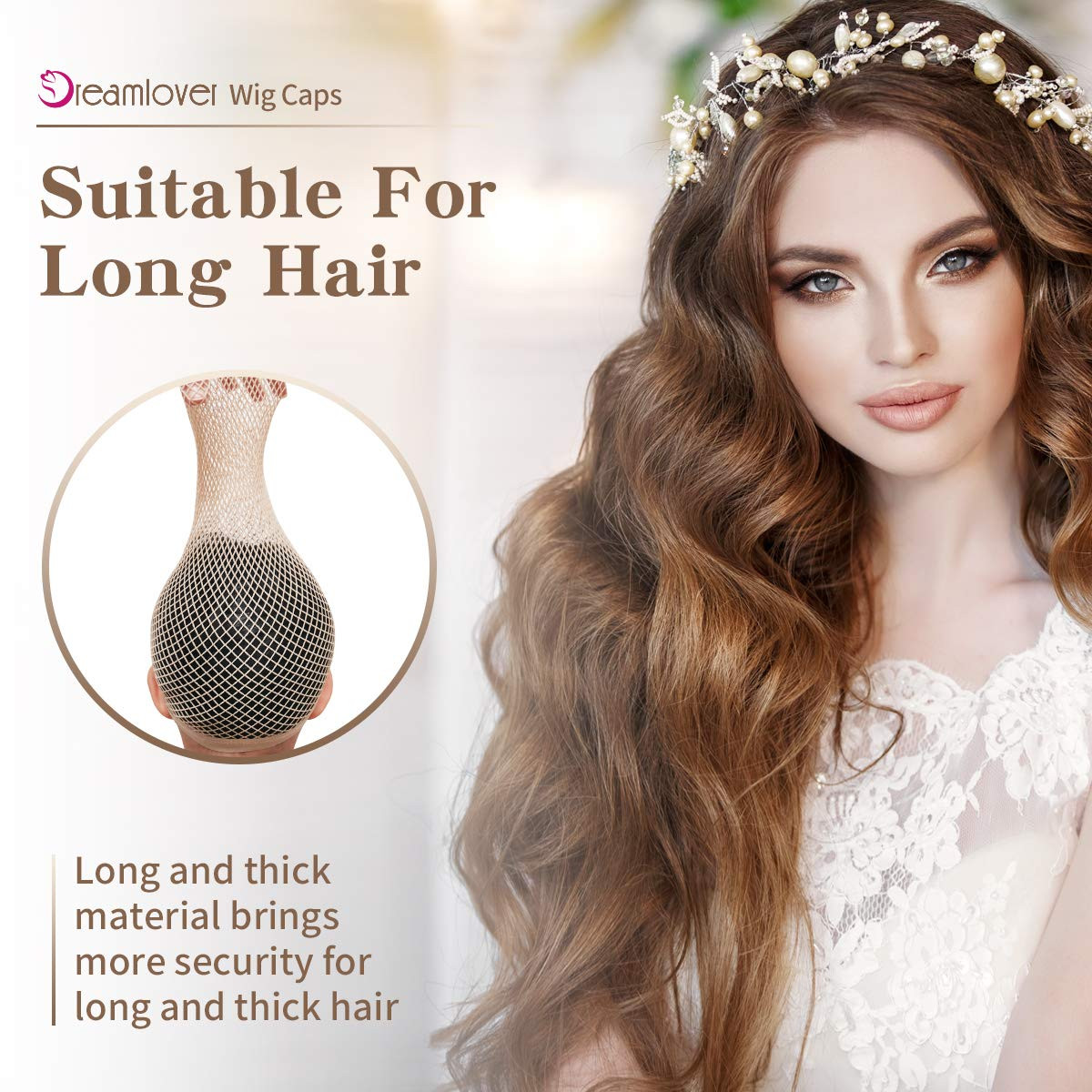 Wig Caps, No Braiding Needed Wig Caps for Wig Beginner, Wig Net for Long Hair, H