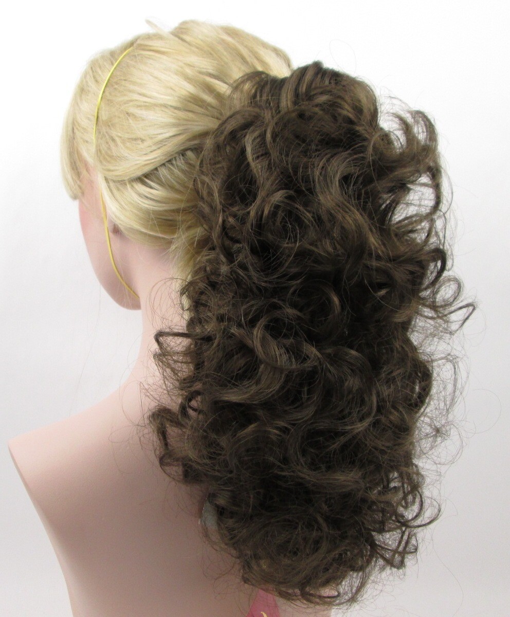 12″ LONG LOOSE NATURAL CURLS CURLY HAIR PONYTAIL HAIRPIECE BANANA CLIP JOY