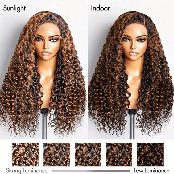 Brazilian 13×4 Water Wave Ombre 1B/30 Transparent Lace Wigs