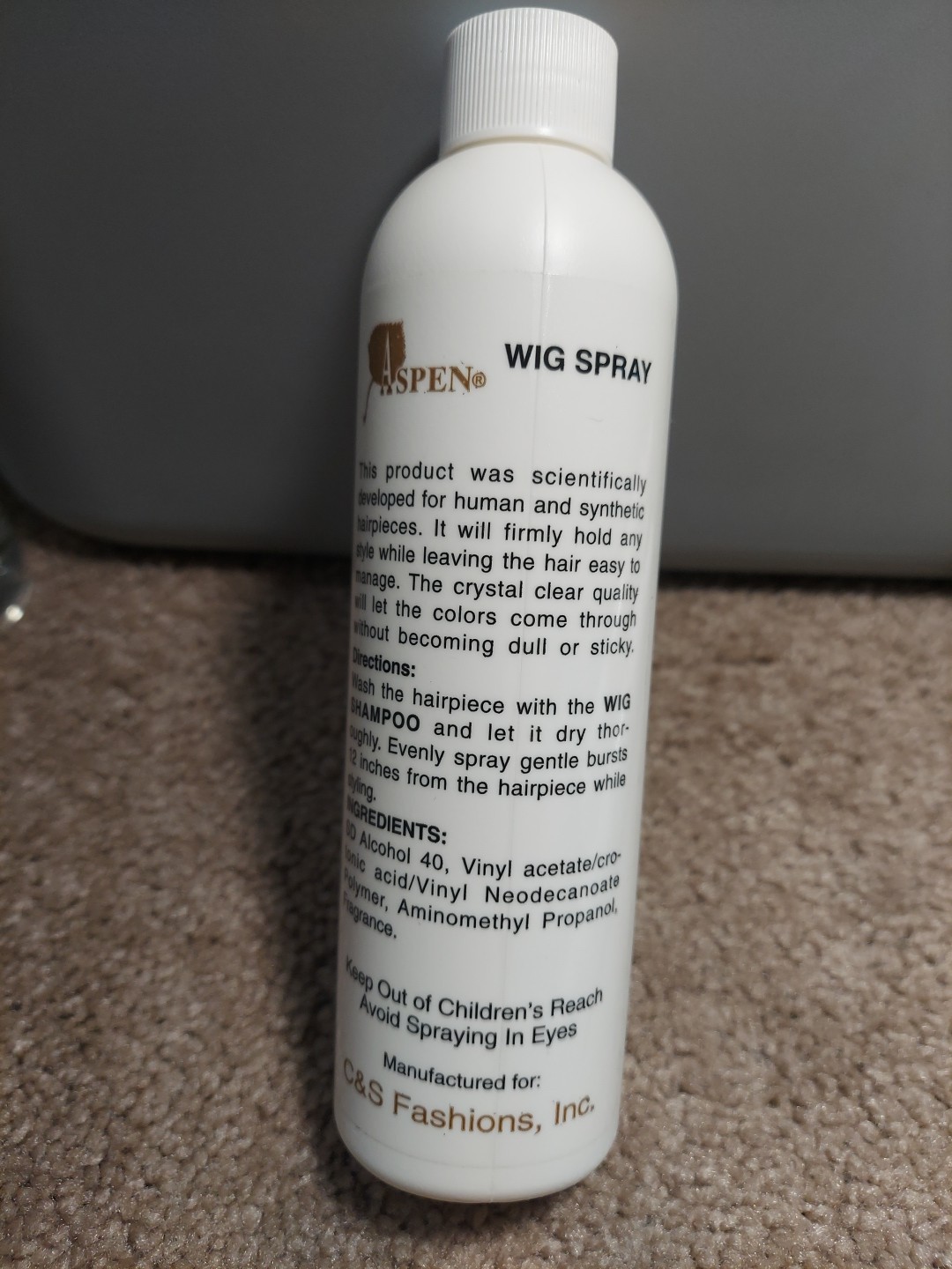Aspen Wig Spray With Sunscreen 8 Oz New Refill Bottle
