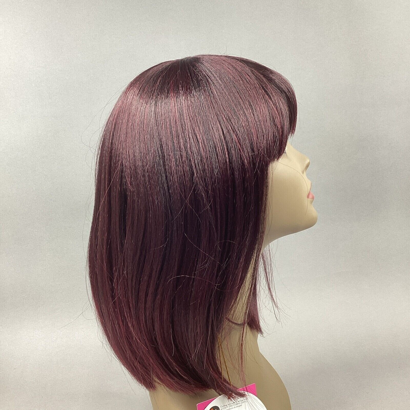 SB009. FEMI #T1B/99J Off Black Dark Plum Short Straight Premium Synthetic Wig