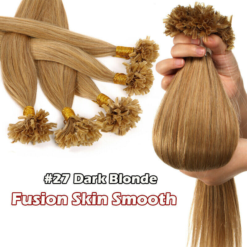 Pre Bonded Keratin Nail U Tip Remy Human Hair Extensions Double Drawn Thick 1g/s