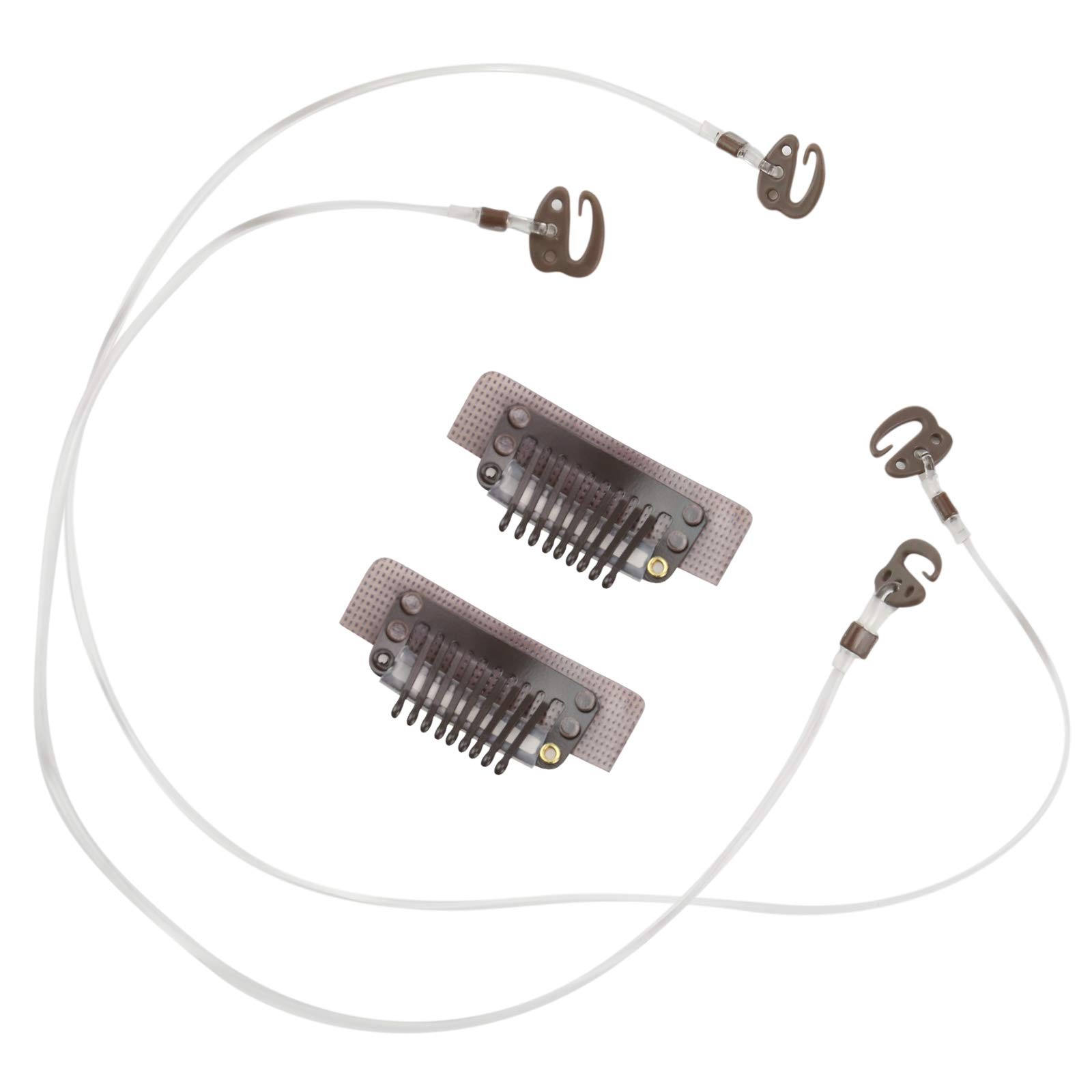 Dark Brown Stickable Clips For Wire Hair Extensions With 2 Invisible Fishing Lin