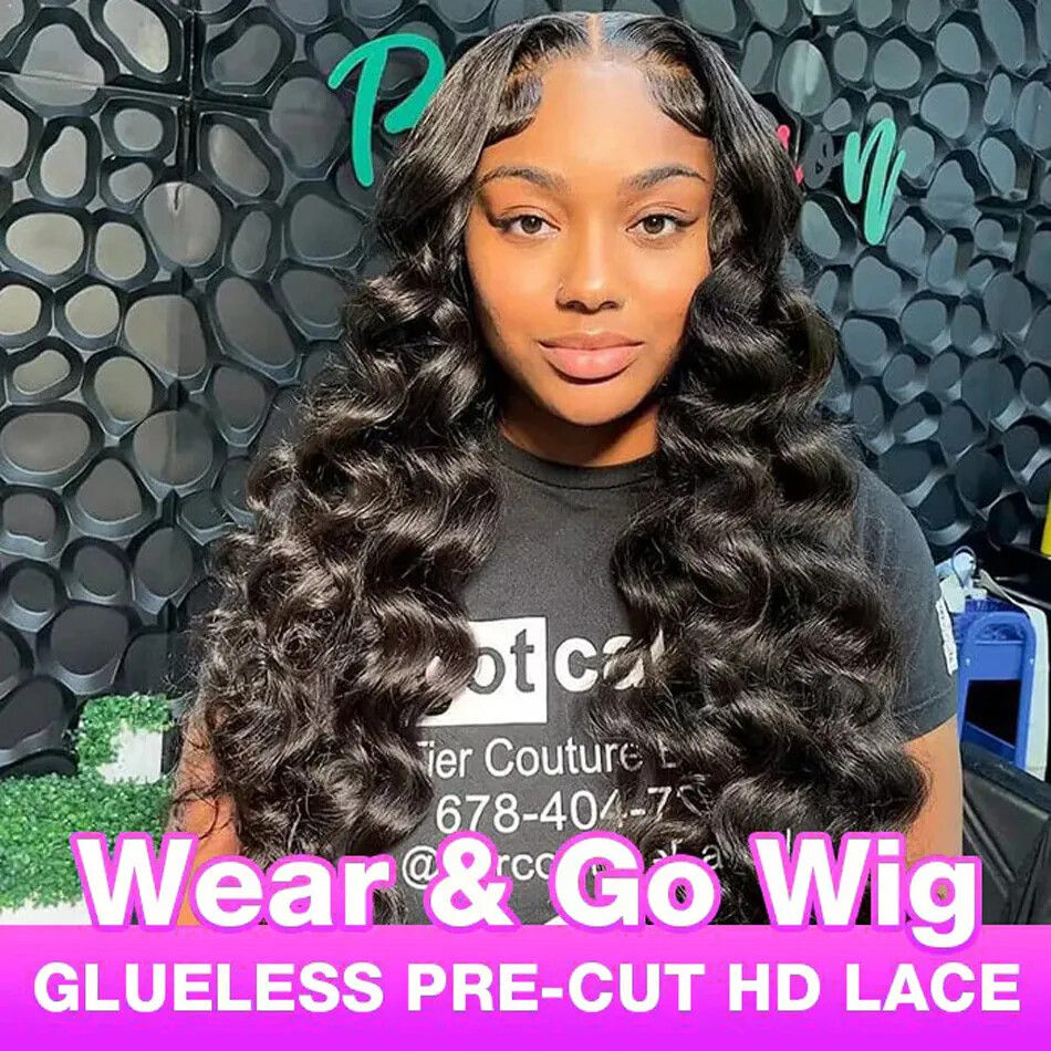 5×5 Lace Wear and Go Glueless Wig Loose Wave Pre-Cut unprocessed Human Hair