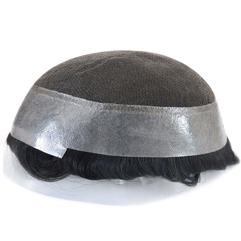 Toupee For Mens Human Hair Replecement System Lace Thin Skin Invisable Hairpiece