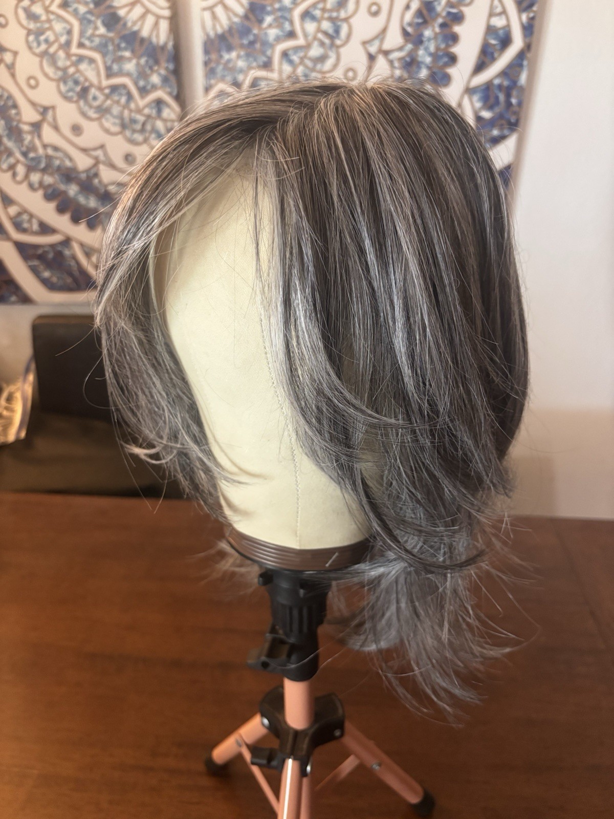Luxury Chic Lifestyle Synthetic Wig Free Part Salt and Pepper Band Wig for Women