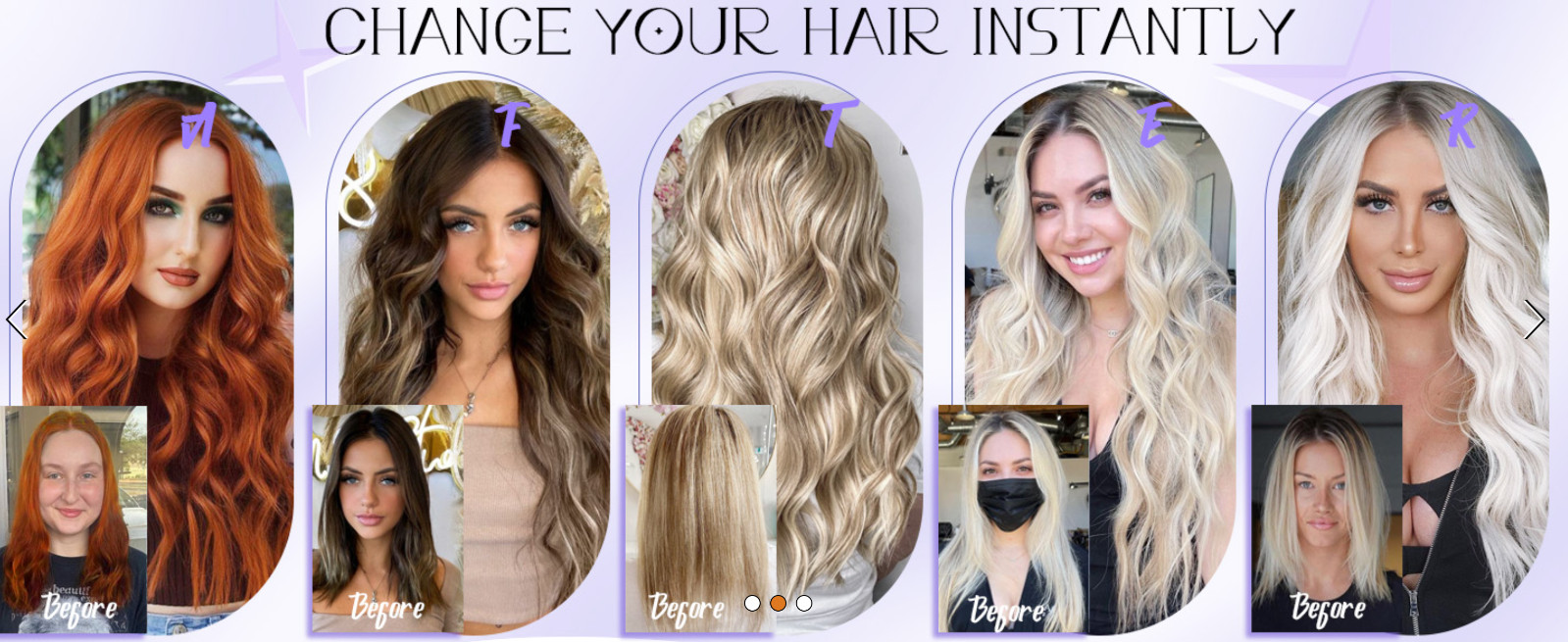 Platinum Blonde Synthetic Clip in Hair Extensions 5Pcs 20 Inches Long Wavy Hair