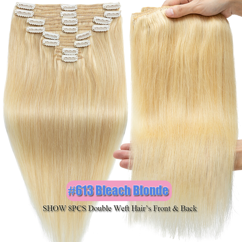 Luxury 170G+ Double Weft Clip In Remy Human Hair Extensions THICK FULL HEAD Long