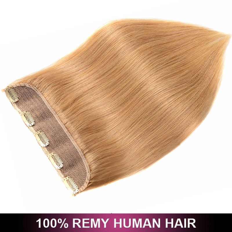 120G Real Remy Clip in Human Hair Extensions One Piece 3/4 Full Head Invisible