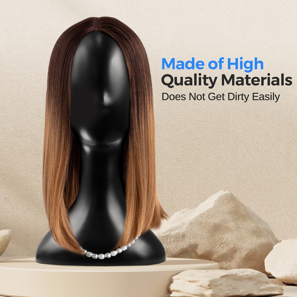 Serenelife Professional 16″ Plastic Mannequin Head – Black (Open Box)