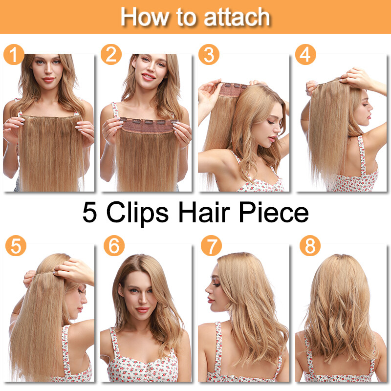 CLEARANCE Clip in Hair Extensions 100% Remy Human Hair Full Head One Piece Thick