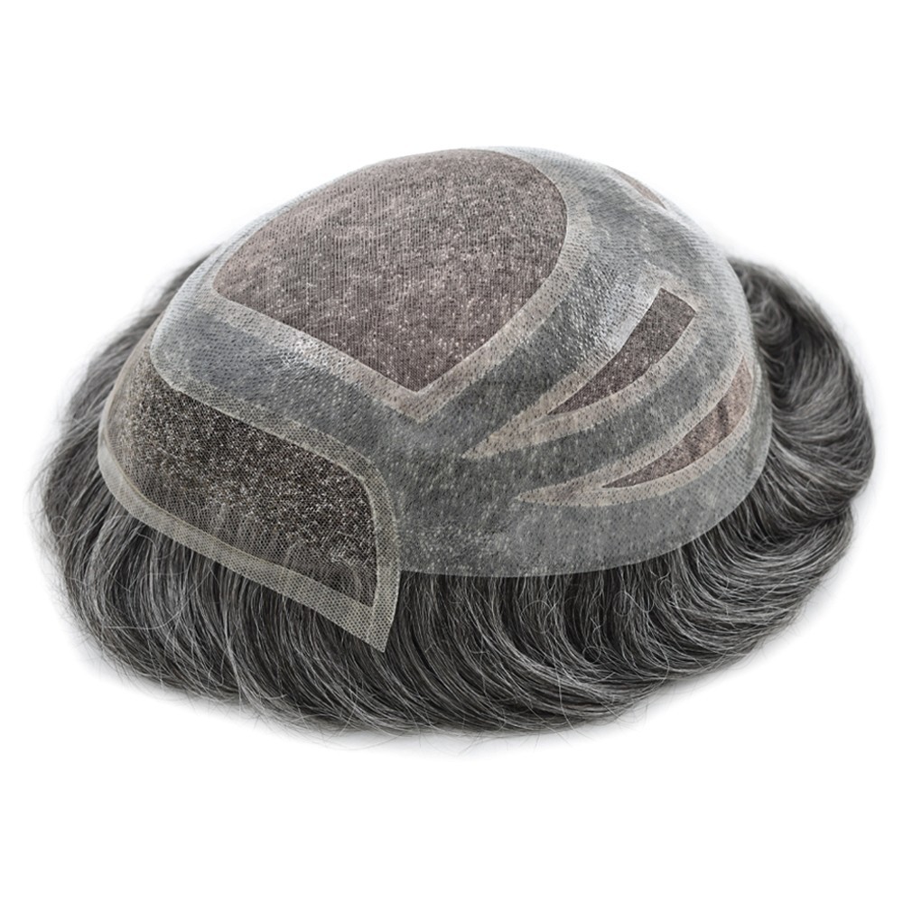 French Lace Front Mens Toupee Hairpiece Monofilament Hair System Replacement Wig