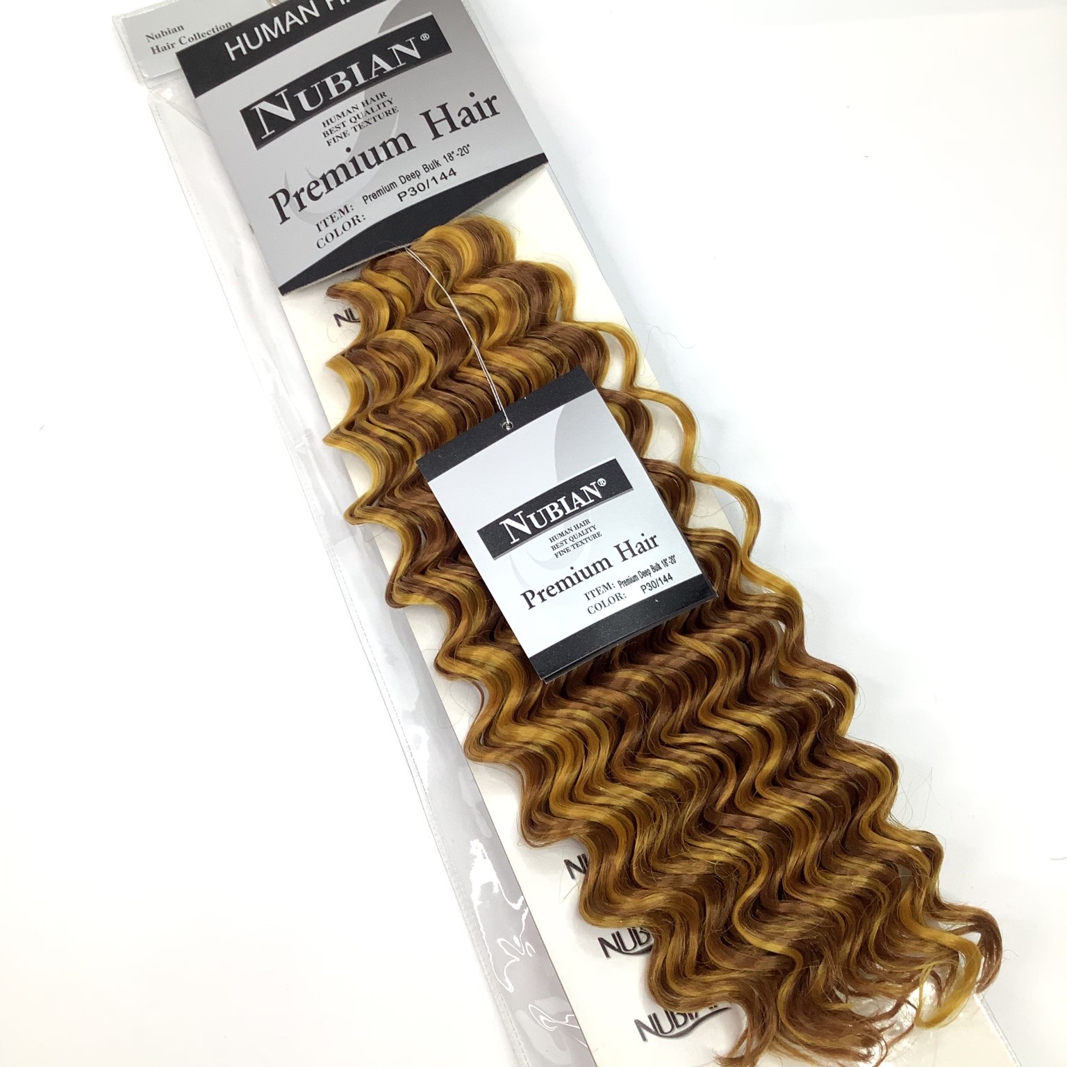 NUBIAN Premium Deep Bulk Human Hair Extensions 18″-20″ P30/144 Wavy