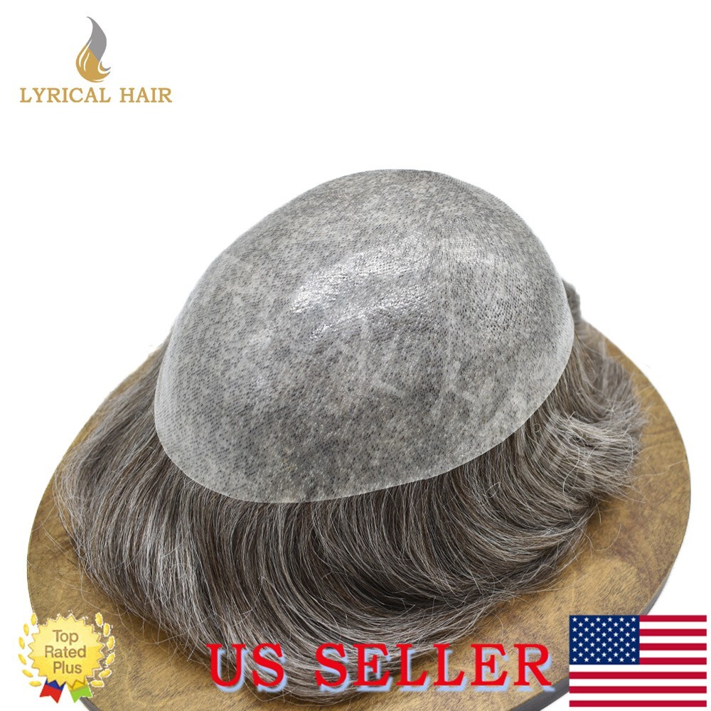 Lyrical Hair System For Men Toupee Human Hair System All PU Hairpiece Poly Wigs