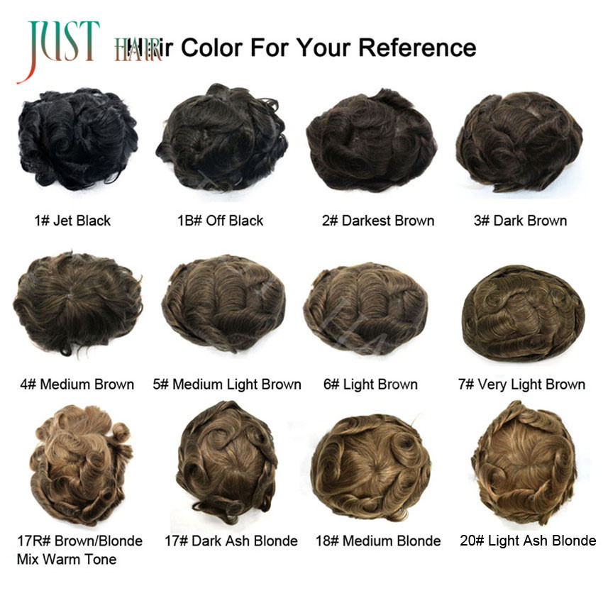 Mens Toupee French Lace Poly Around Skin Hairpiece Human Hair Replacement System