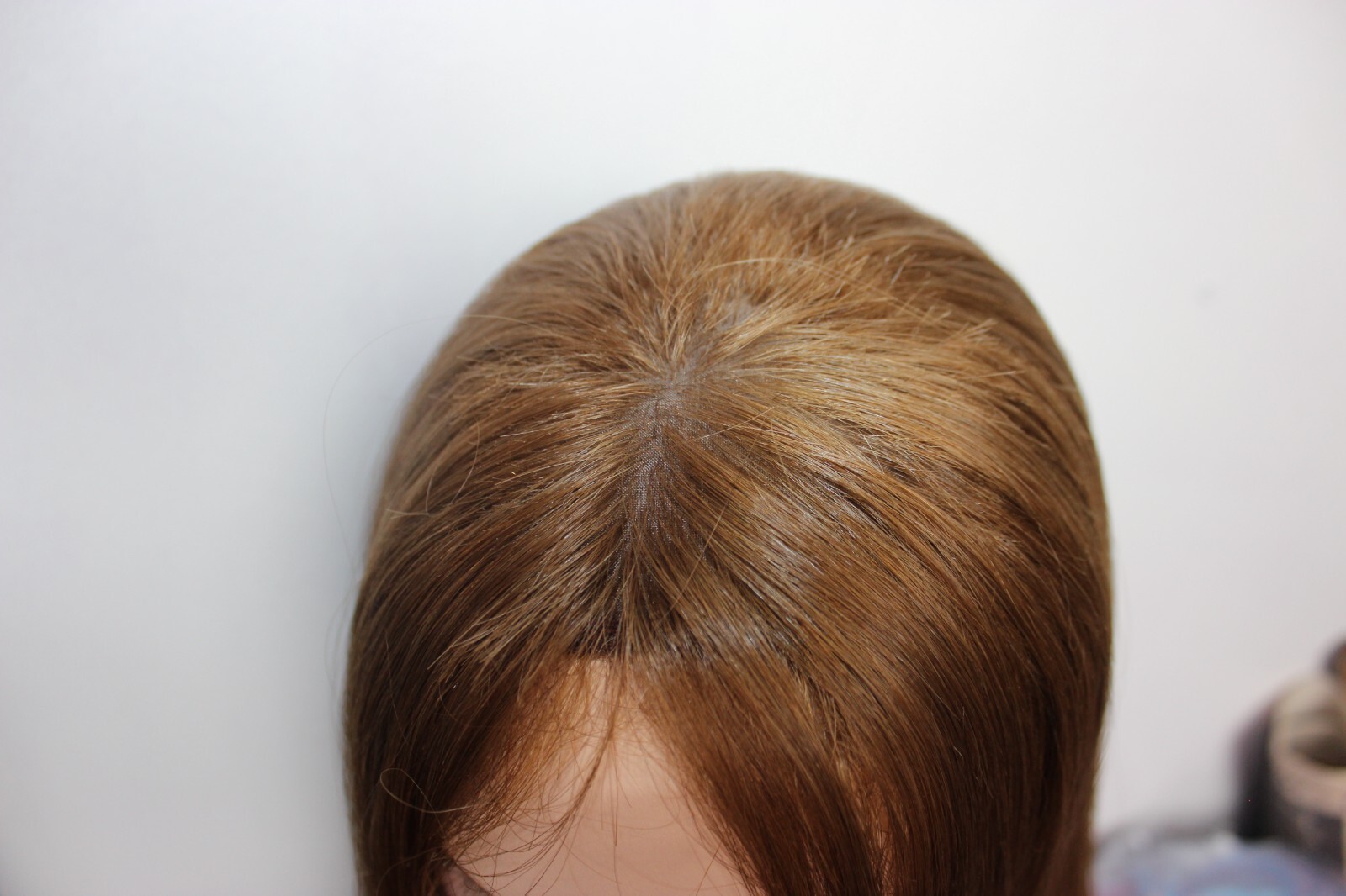 blonde human hair wig fall, sheitel type skin top used wig topper style.