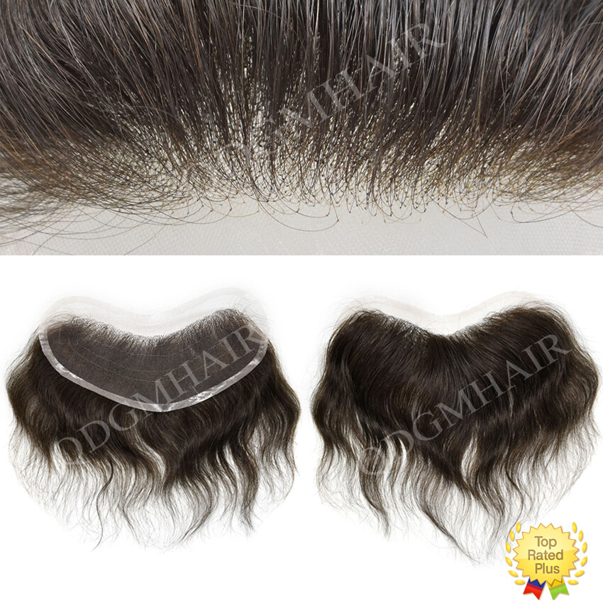 All French Lace Mens Frontal Hairpiece for Receding Hairline Natural Human Hair