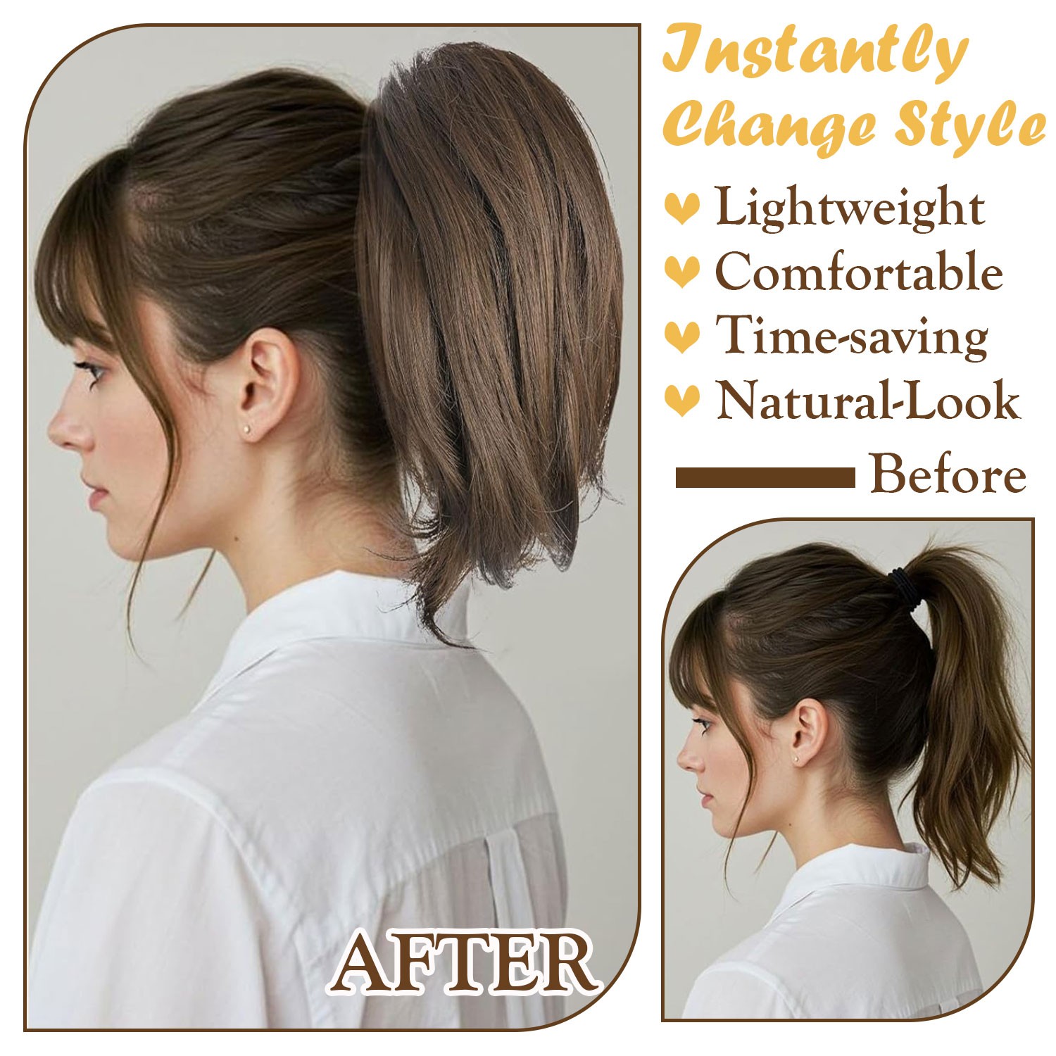 Thick 95G Jaw Claw Clip In Ponytail Curly Wavy Hair Extensions Natural As Human