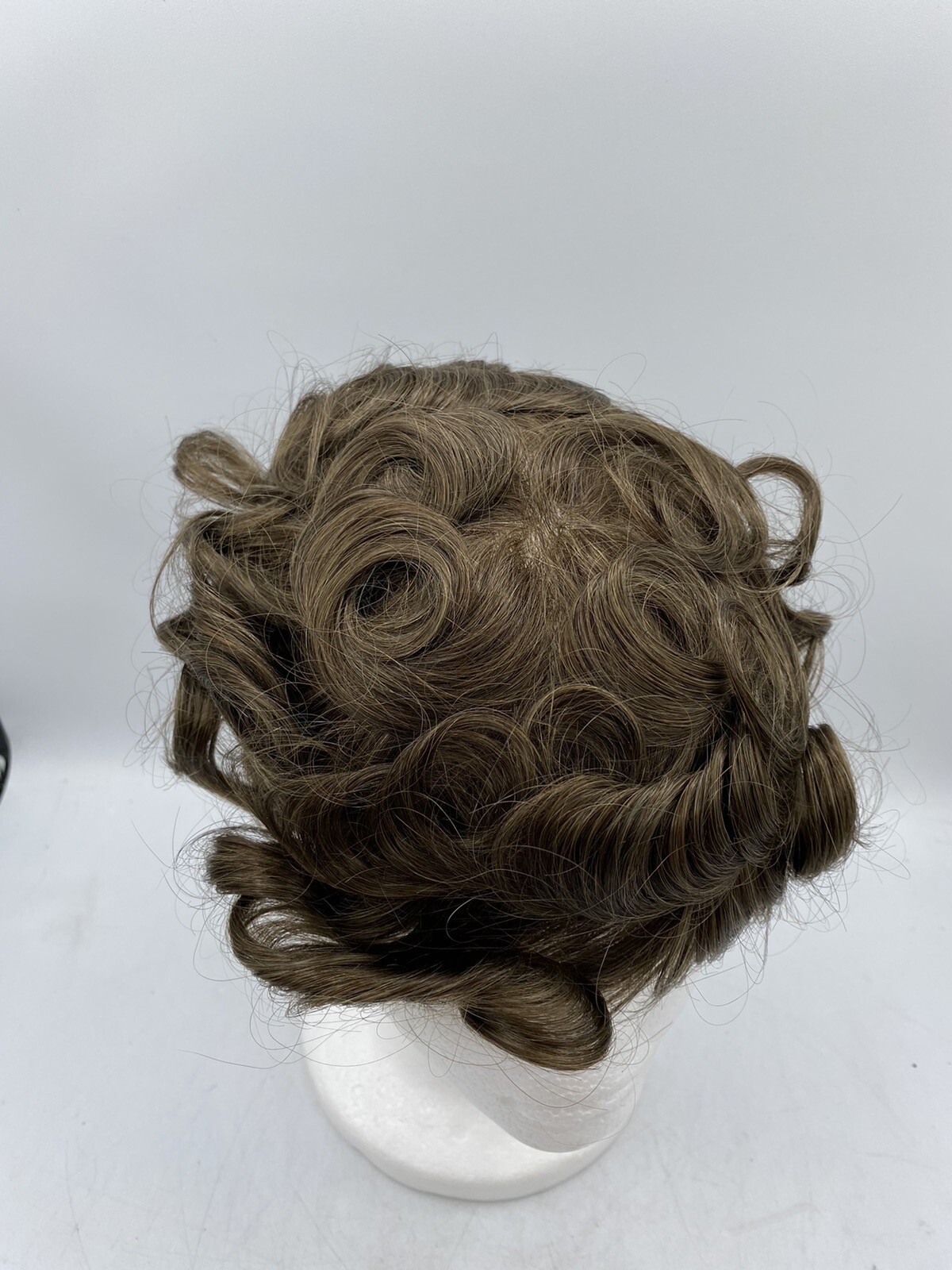 LLwear Human Hair, Soft Thin Skin, 0.03mm V-loop Knot Toupee Wig, 8x10in, Wavy
