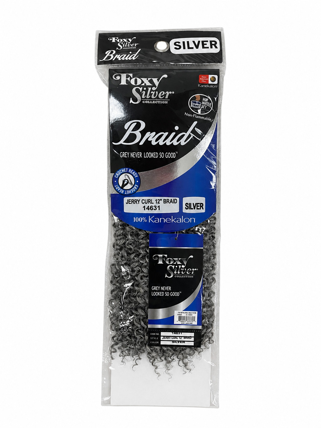 Foxy Silver Jerry Curl 12” Crochet Braiding Hair