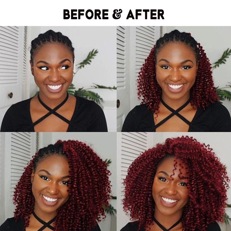Women Water Wave Crochet Braids Soft Deep Curly as Human Hair Extensions Natural
