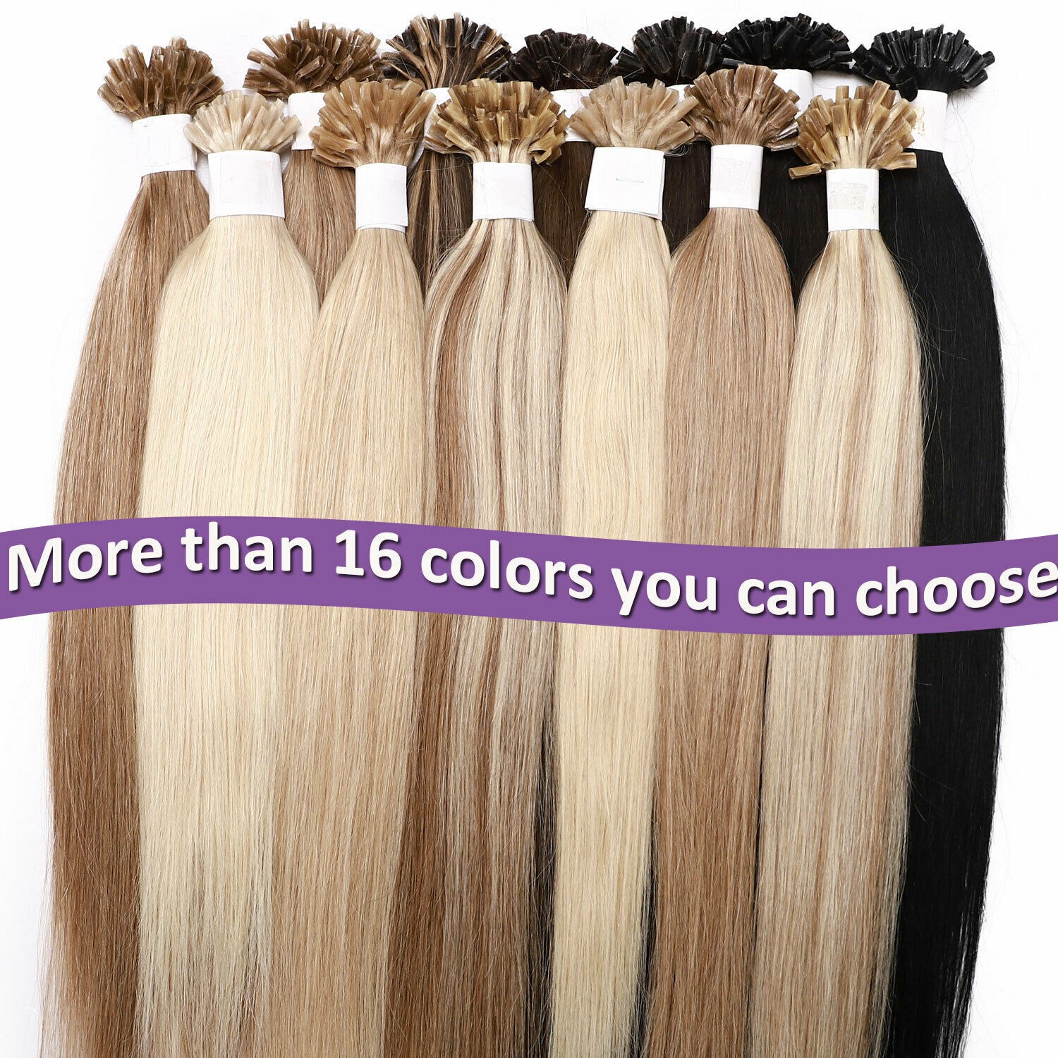 Keratin Nail U Tip Real Remy Human Hair Extensions Thick Pre Bonded Fusion Tip