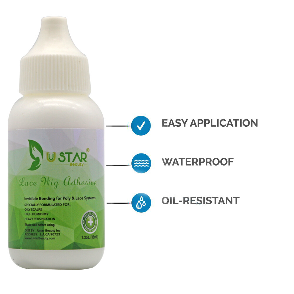 Ustar Hair Replacement Adhesive 1.3 oz for Lace Frontal, Closure Wig 1 bottle