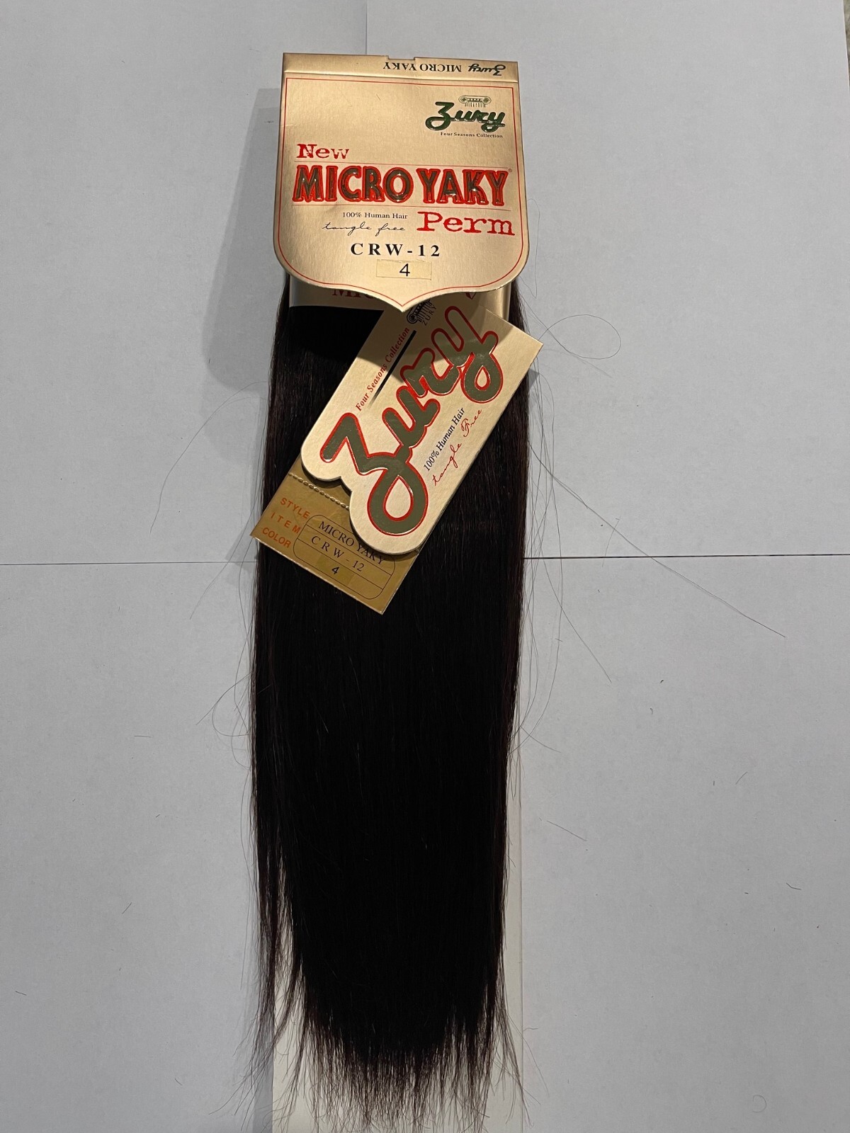 2Packs of Zury 100% Human Hair Weaving Micro Yaky Perm 12 inch color #4