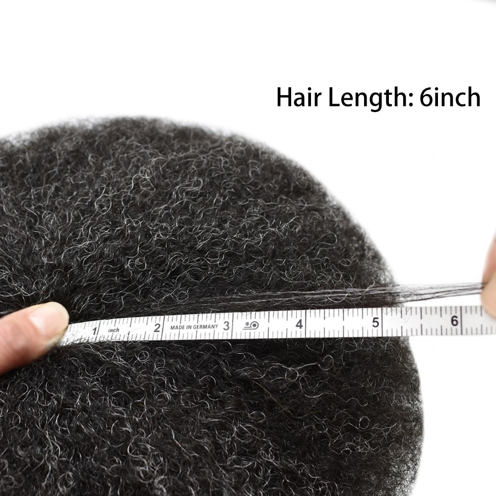 US SALE Afro Curly Black Men Toupee Full Lace Human Hairpiece Kinky Curly