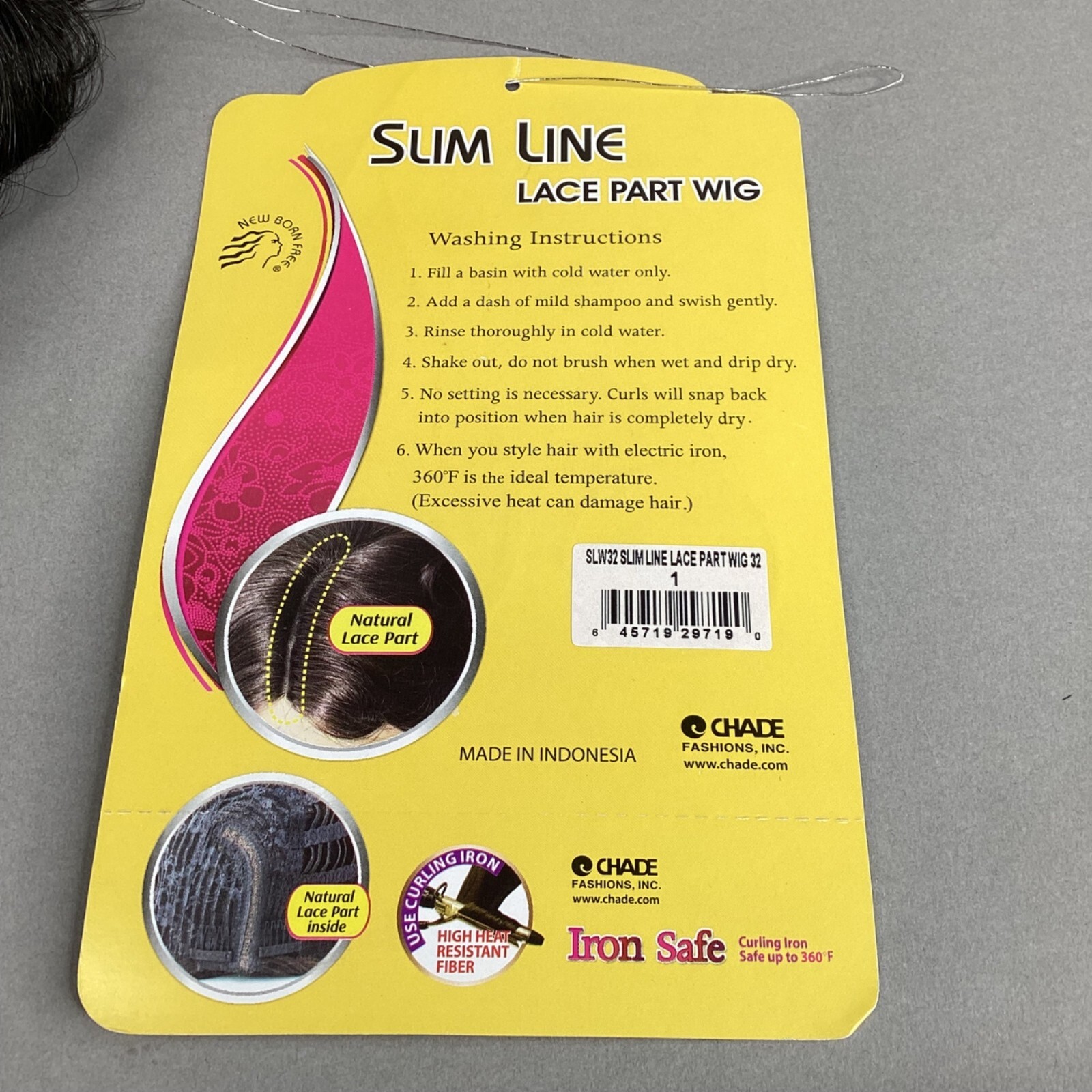 Slim Line SLW32 Wig #1 Jet Black Lace Part Heat Safe Synthetic Classic Cap