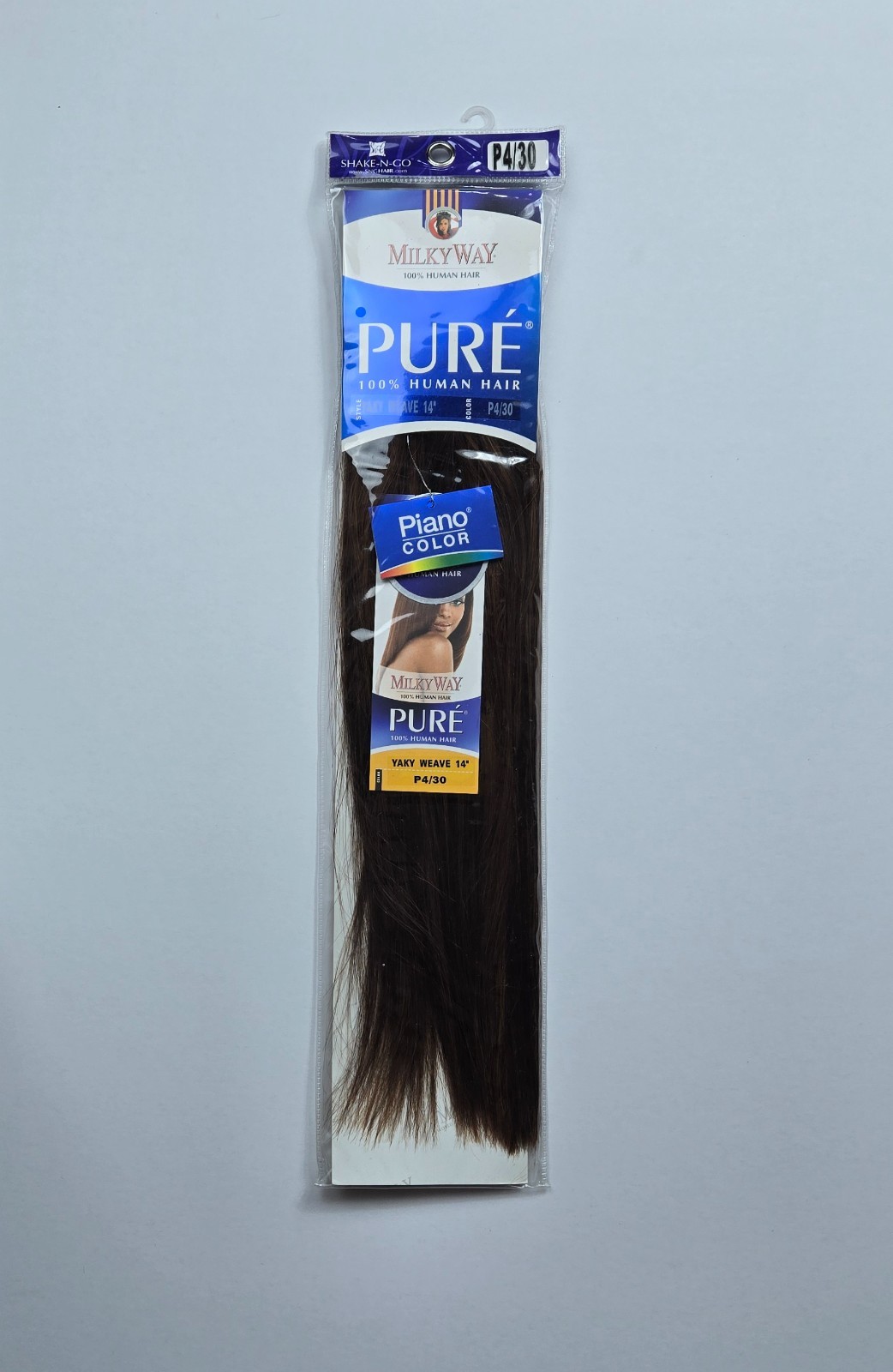 Milky Way Pure 100% Human Hair Yaky Weave 14″ #P4/30