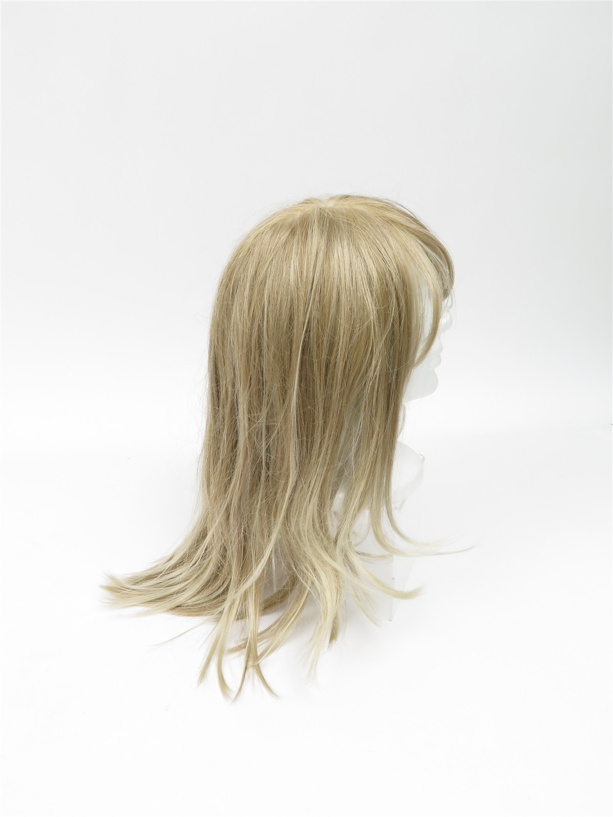 Synthetic Fiber High Quality Light Ash Gold Blond Wig Straight Medium Long Hair