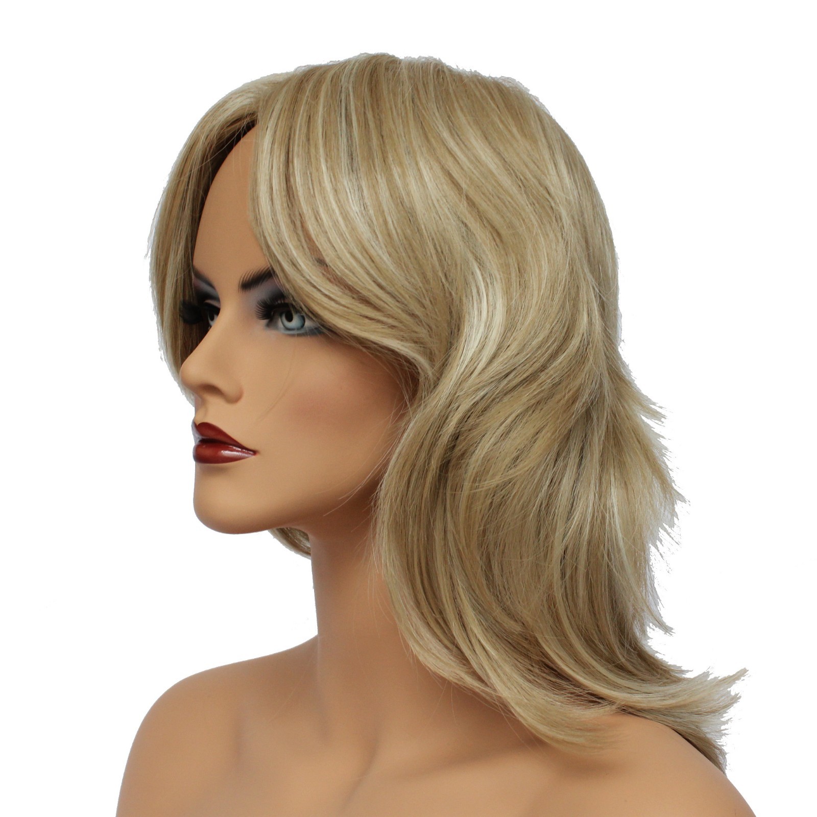 Classic Cap women Synthetic Wavy Long Sunflower Blonde wig HengFeng LHL03