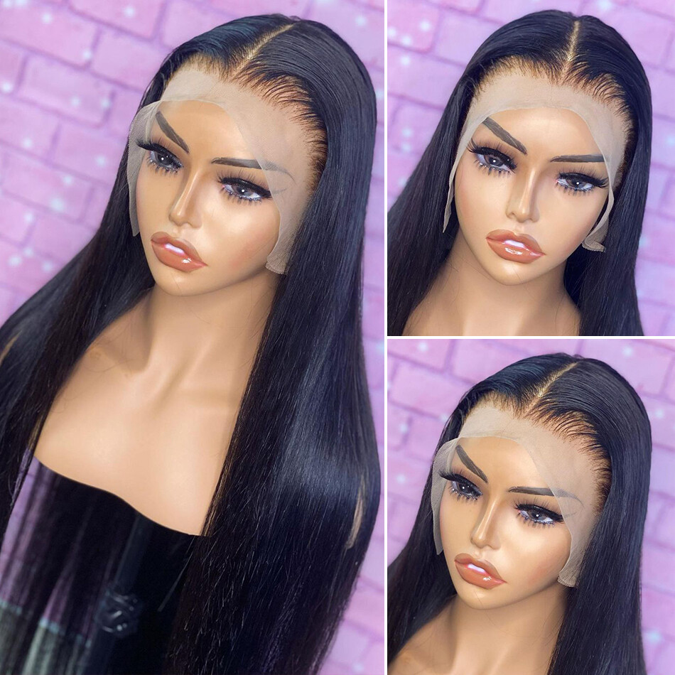Silky Straight Full Lace Wig Pre Plucked Handmade Human Hair