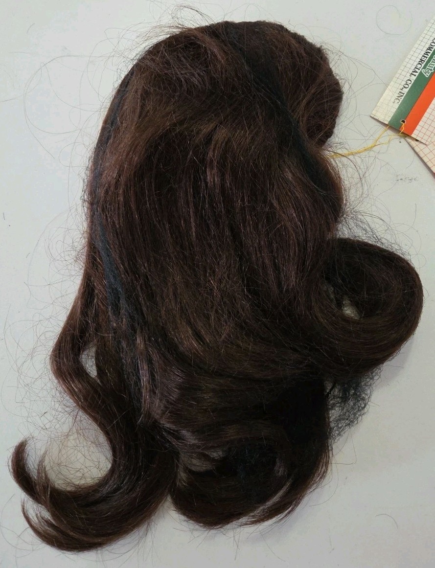 Junee Fashion Synthetic Fiber Synthetic Half Hair Wig NOS Long 1980s Brown