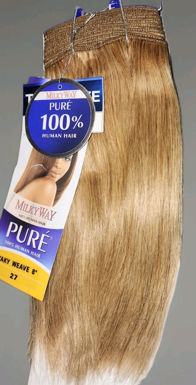 Milky Way Pure 100% Human Hair Yaky Weave 8”-18” Colors 1 1B 2 4 27 30 613 530