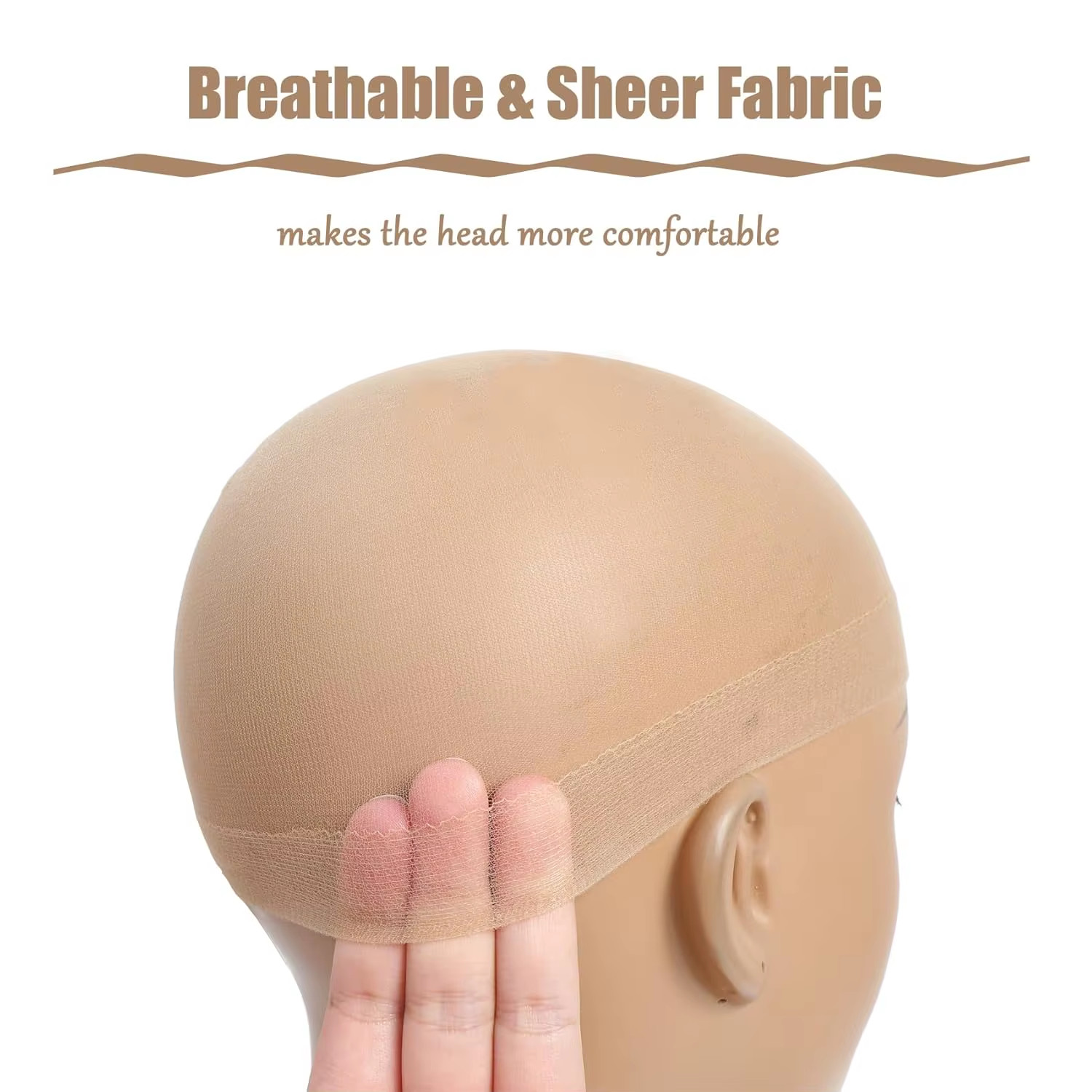 HD Wig Cap Ultra Thin Stretchy Nylon Stocking Wig Cap Lace Front Women