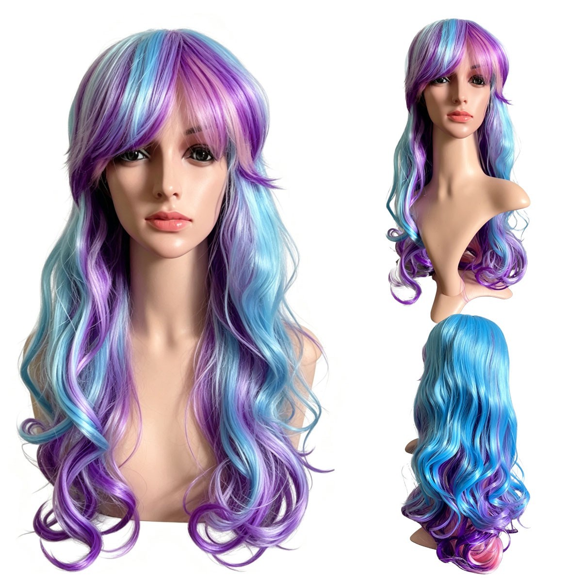 Colorfull Long Wave Cosplay Hair Wig Hair Care Cosplay Style Heat Resistant Wig