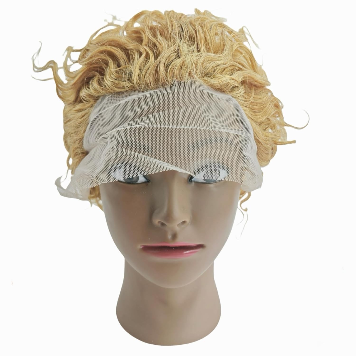 Pixie Cut Wig Dk Blond Short Curly LaceFront HumanHair Plucked Bleach Knots NEW