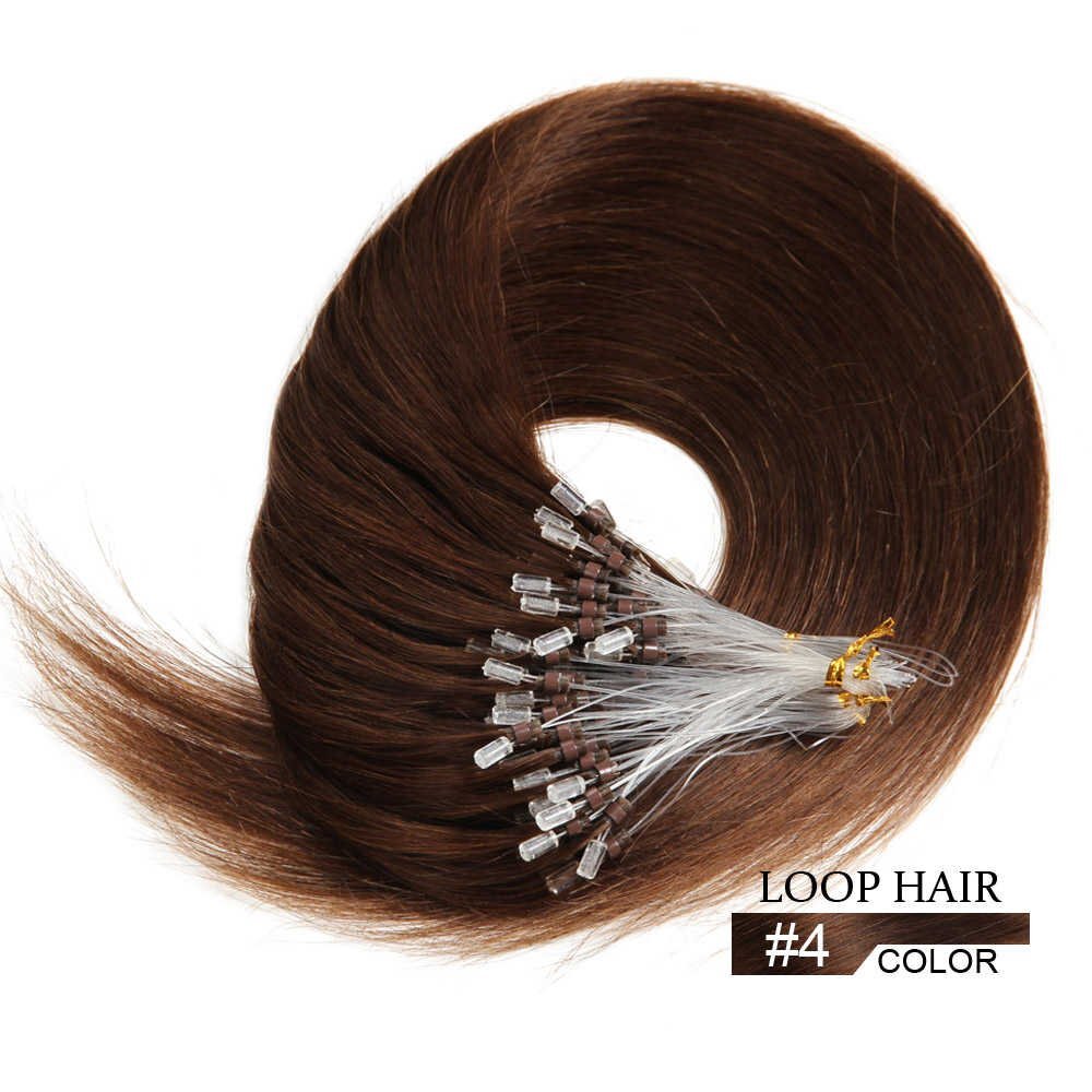 Micro Link Human Hair Extensions Micro Loop Remy Indian Straight Hair 16″-26″ US