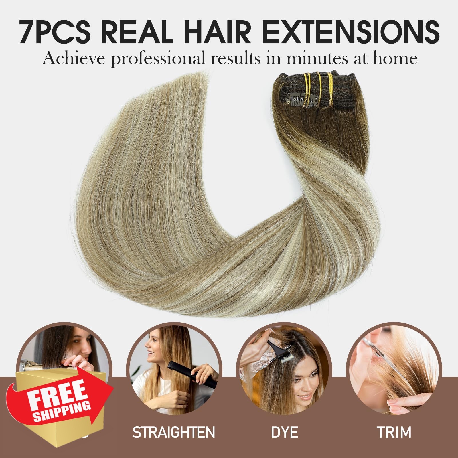 VINBAO 16 Inch 140g Ombre Clip Ins
