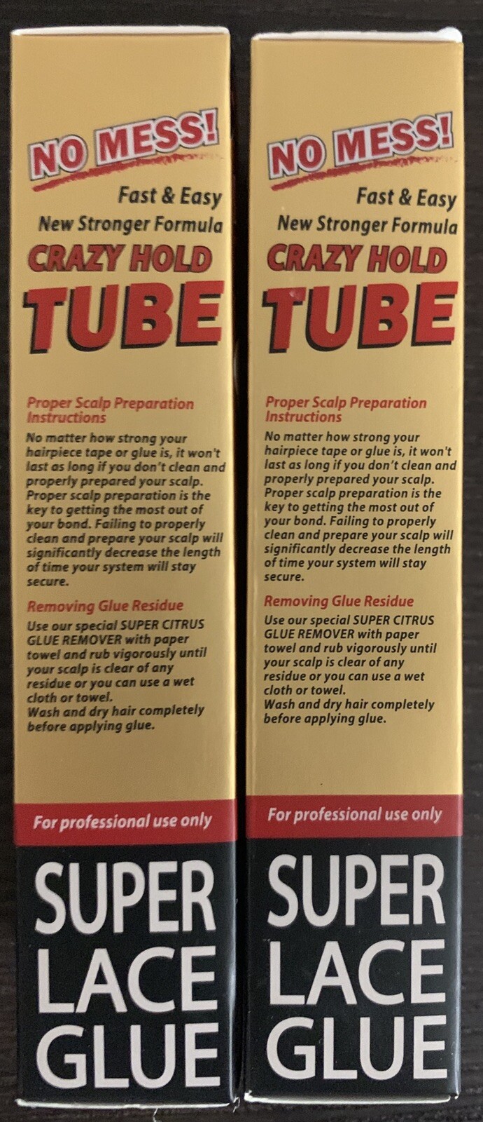 2 BMB No Mess! Crazy Hold Super Lace Glue Tube For Lace Wigs 0.4 fl oz / 12ml