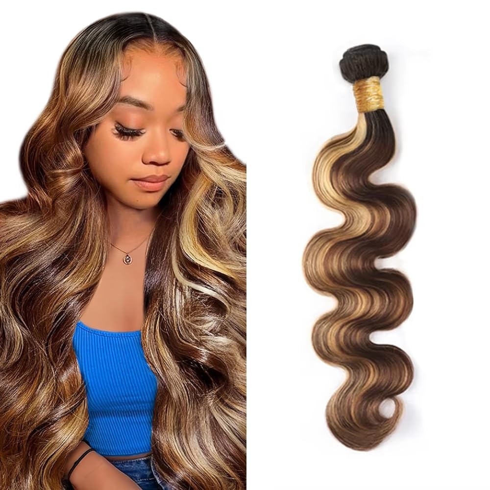 P4/27 Blonde Human Hair Bundles Body Wave 1 Bundle Remy Hair Bundles 100g 12″